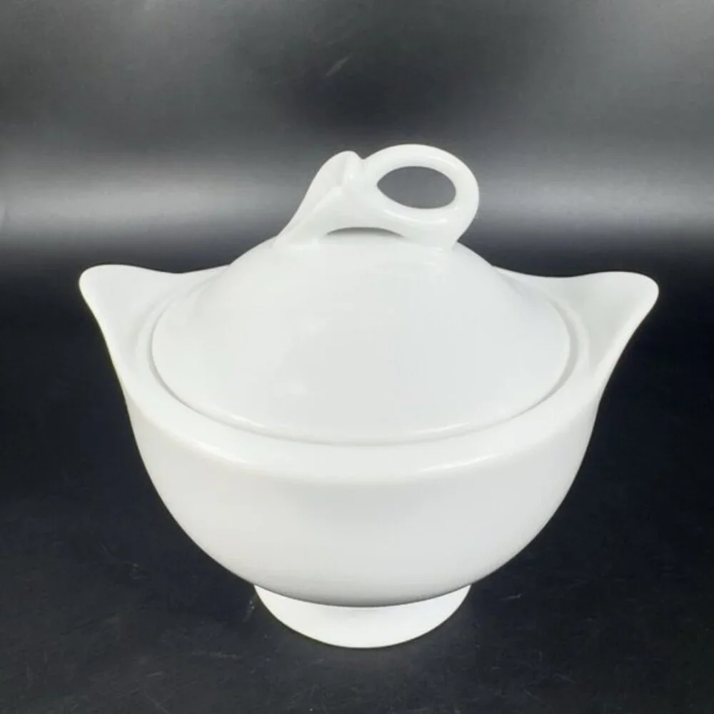 Mikasa Classic Flair White Porcelain Sugar Bowl Creamer Set Fine China Japan VTG